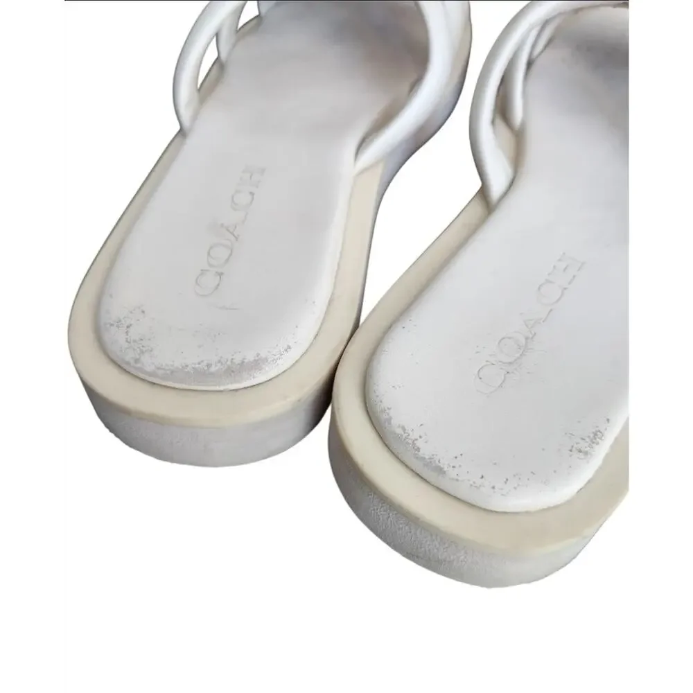 COACH C8983 Georgie Chalk Leather Open Toe Sandals Shoes Women's Size 8.5 B - Picture 8 of 8